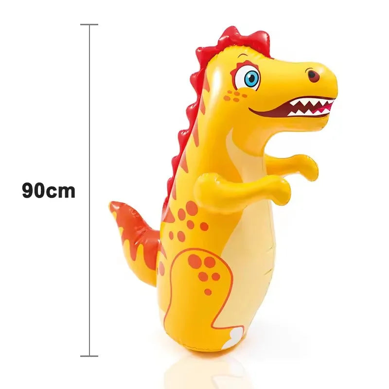 Kids Tumbler Inflatable Standing Punching Boxing Bag Air Stuffed Dinosaur Children Beach Activity Supply Family Party Toy