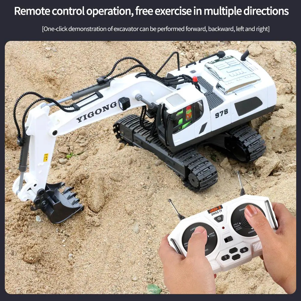 Remote Control Excavator Bulldozer Dump Truck Rc Car Toys Electric Engineering 2.4g High-Tech Vehicle Model Toys For Kids Gifts
