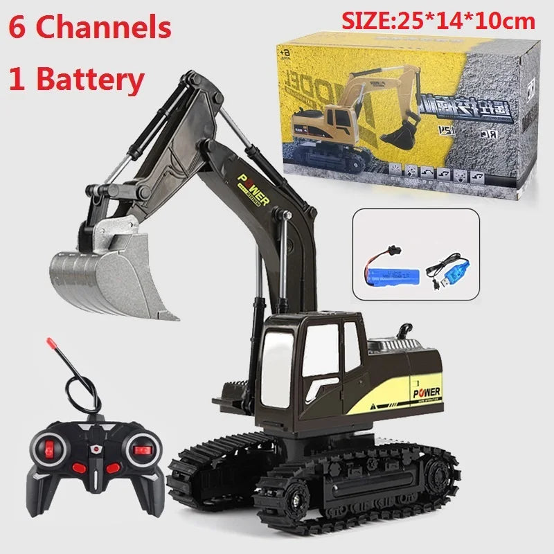 Remote Control Excavator Bulldozer Dump Truck Rc Car Toys Electric Engineering 2.4g High-Tech Vehicle Model Toys For Kids Gifts