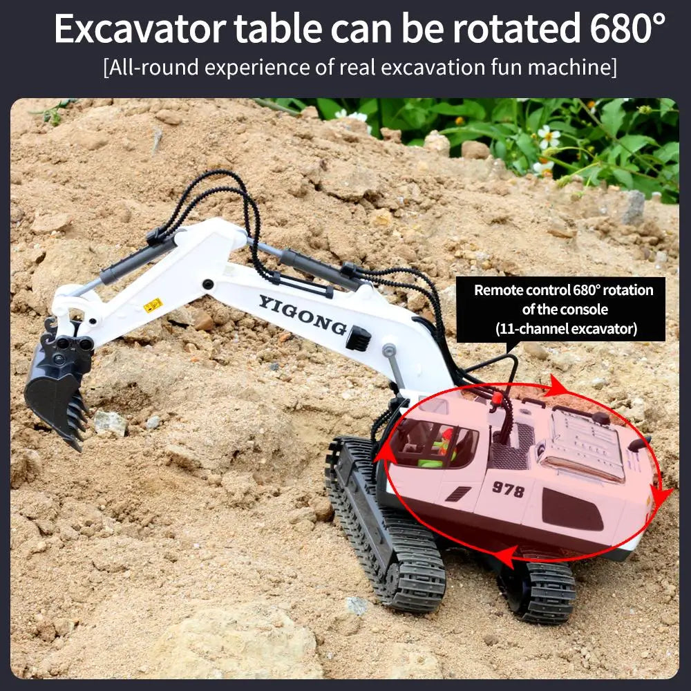 Remote Control Excavator Bulldozer Dump Truck Rc Car Toys Electric Engineering 2.4g High-Tech Vehicle Model Toys For Kids Gifts