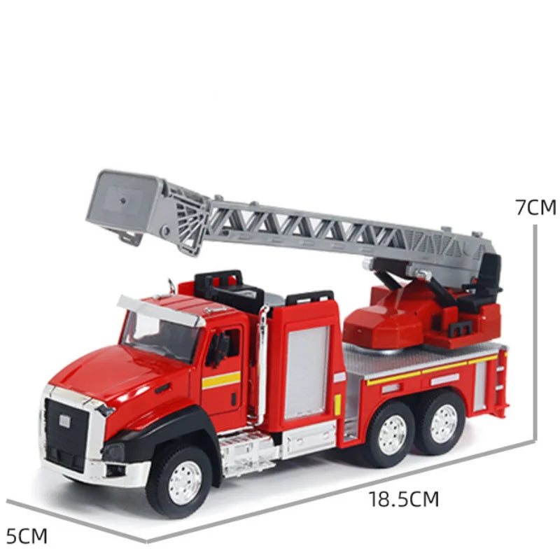 Kids 1:50 Alloy Truck Model Engineering Vehicle Excavator Bulldozer Head Dumper Truck Crane Tanker Toys Boys Radio Control Gift