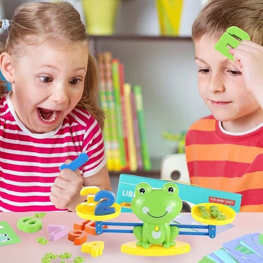Children's Montessori Math Toy Funny Frog Scale Balance Toy Early Education Number Learning Puzzle Toys Teaching Material Gift