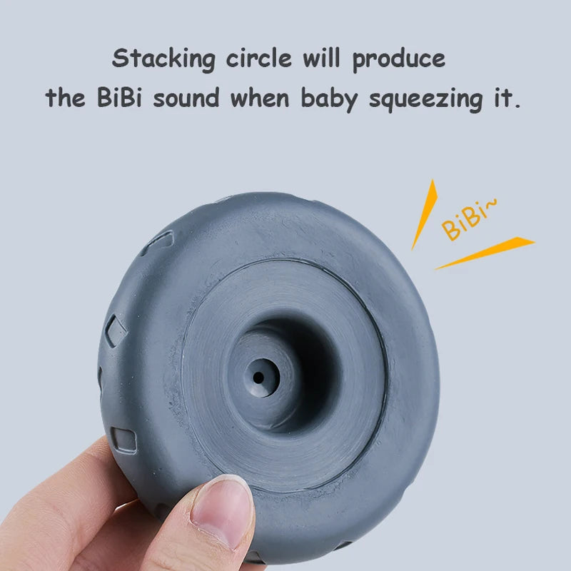 Baby Montessori Silicone Building Blocks Koala Squeeze Stacker & Teething Toys Intellectual Enlightenment Early 3D Puzzle Toys