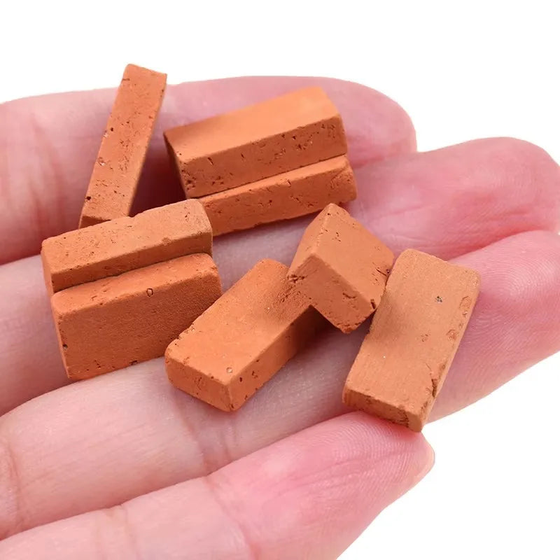 50pcs 1:16 Real Mini Bricks Model DIY Simulation Brick Jigsaw 3D Building Blocks Garden Building Kids Educational Puzzle Toys