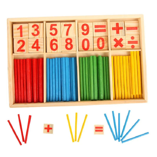 Wood Educational Teaching Aids Number Math Calculate Game Colorful Counting Sticks Kids Learning Education Toys