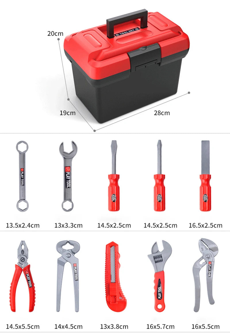 Children's Toolbox Engineer Simulation Repair Tools Pretend Toy Electric Drill Screwdriver Repair Kit Play House Toys Kids Gift