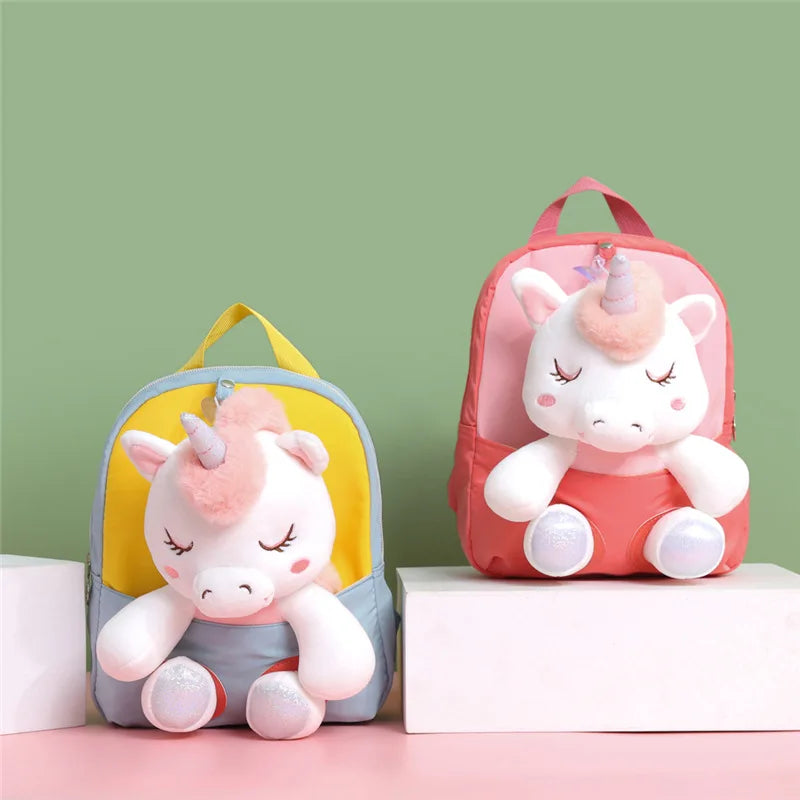 Kids Toddler 3D Cute Backpack Stuffed Unicorn Toys Girls Schoolbag Backpacks Kindergarten Preschool Plush animal Baby Bag